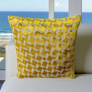 WEST ELM Velvet Cut Out Throw Decorative Pillow 18x18 insert included